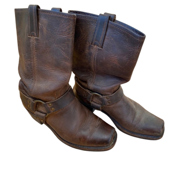 Frye Harness 12R Brown Leather Men’s Boots Size 10 - Picture 4 of 7